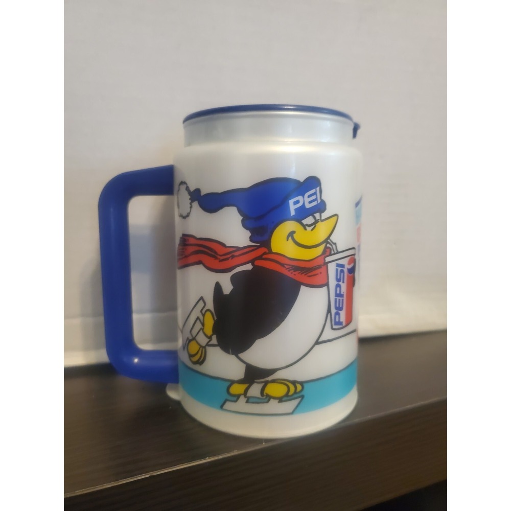 Vintage Have Fun, Be Merry, Party w/Pepsi Penguin Thermal Mug - Picture 1 of 3